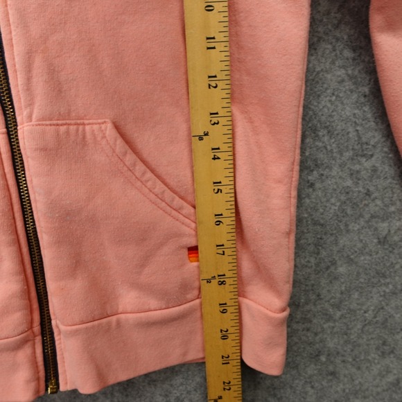 Aviator Nation Hoodie Womens XS Pink Crop 5 Stripe Rainbow Logo Fleece USA Made - Picture 7 of 15